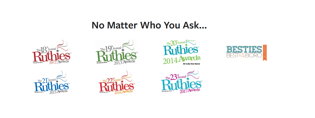 Ruthies Awards 2012-2017 and Besties Best of the Boro 2014 — Murfreesboro community recognition for Forrest York Guitars