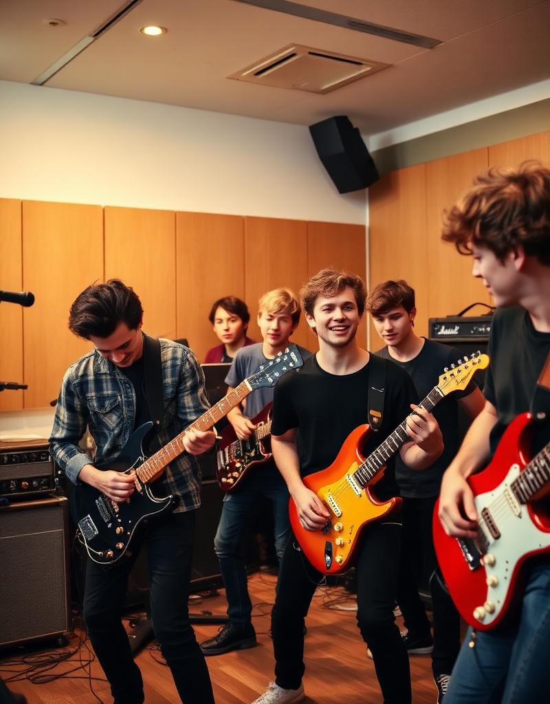 Saturday Rock School students rehearsing